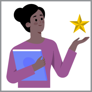 teacher holding a star